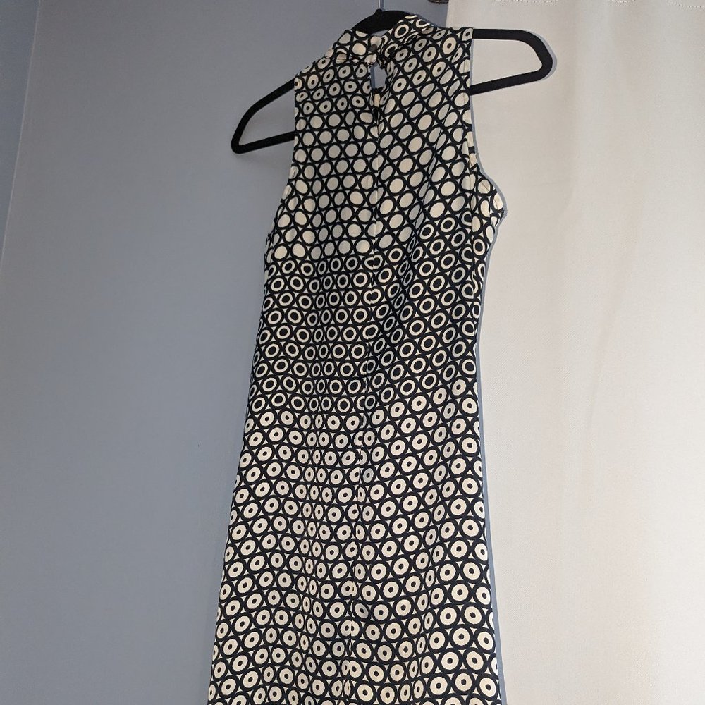 United Colors of  Benetton Black White Geometric Polka Dot Shift Dress XS/S